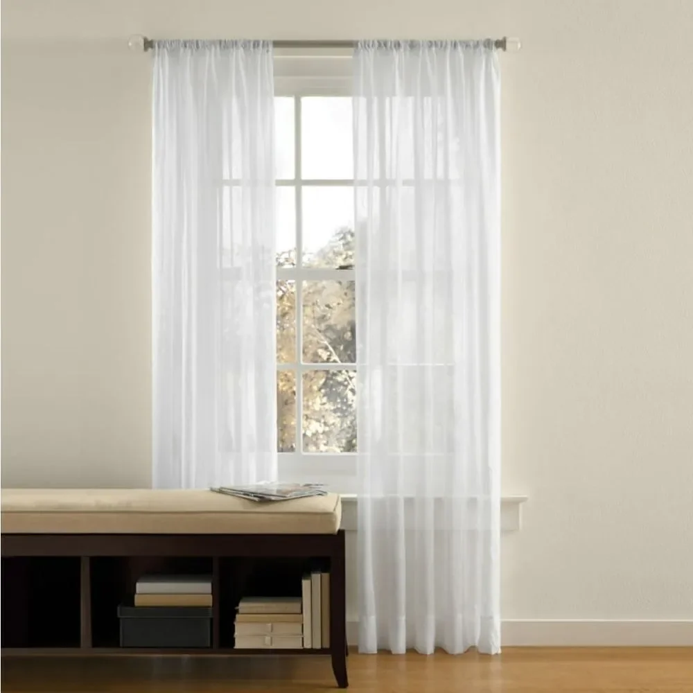 Mainstays White Crushed Voile Sheer Panel